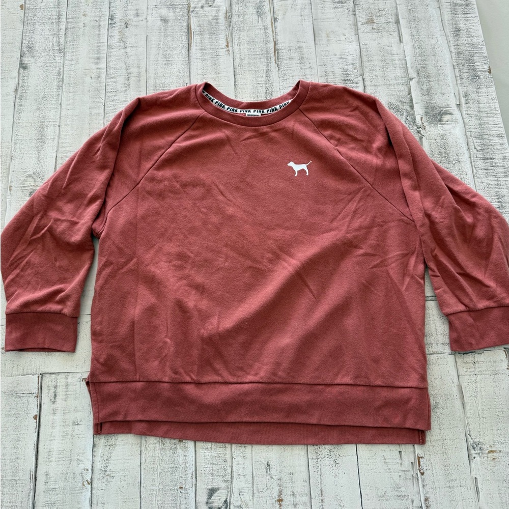 Victoria’s Secret Pink Pull Over Graphic Print Sweatshirt